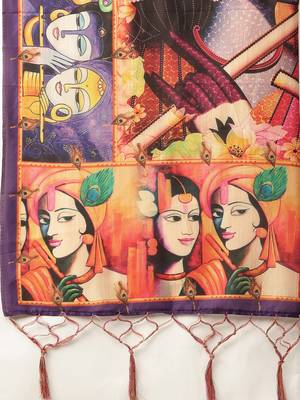 Violet Digital Floral Print Satin Silk Fabric Semistitched Lehenga Choli With Jequared Unstitched Blouse with Dupatta 5