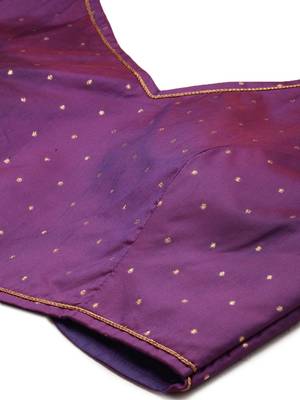 Violet Digital Floral Print Satin Silk Fabric Semistitched Lehenga Choli With Jequared Unstitched Blouse with Dupatta 5