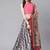 grey digital floral print satin silk lehenga choli with dupatta