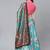 sky blue digital floral print satin silk lehenga choli with dupatta
