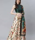 Green Floral Lehenga Choli For Women