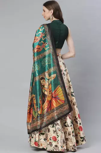 Green Floral Lehenga Choli For Women