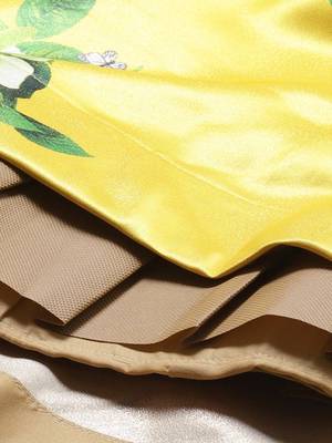 yellow floral lehenga with green blouse & dupatta 5