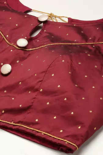Maroon Digital Floral Print Satin Silk Fabric Semistitched Lehenga Choli With Jequared Unstitched Blouse with Dupatta