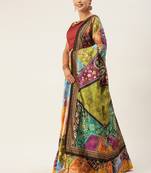 Red Digital Floral Print Satin Silk Fabric Semistitched Lehenga Choli With Jequared Unstitched Blouse with Dupatta