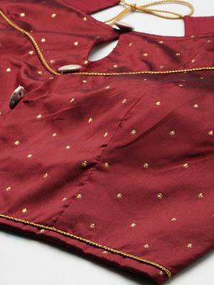 Maroon Digital Floral Print Satin Silk Fabric Semistitched Lehenga Choli With Jequared Unstitched Blouse with Dupatta 5