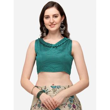 Green Digital Floral Print Satin Silk Fabric Semistitched Lehenga Choli With Jequared Unstitched Blouse with Dupatta 4
