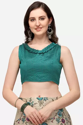 Green Digital Floral Print Satin Silk Fabric Semistitched Lehenga Choli With Jequared Unstitched Blouse with Dupatta
