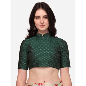 Green Digital Floral Print Satin Silk Fabric Semistitched Lehenga Choli With Jequared Unstitched Blouse with Dupatta 4