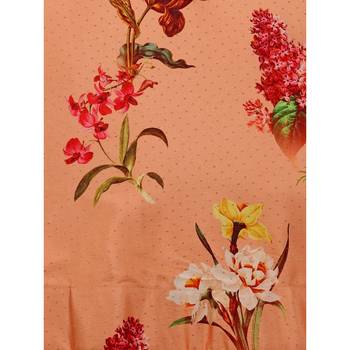peach digital floral print satin silk lehenga choli with dupatta 5