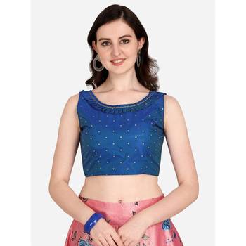Blue Digital Floral Print Satin Silk Fabric Semistitched Lehenga Choli With Jequared Unstitched Blouse with Dupatta 4