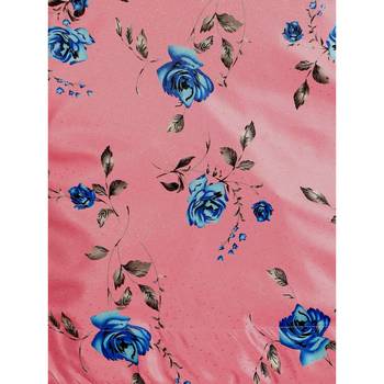 Blue Digital Floral Print Satin Silk Fabric Semistitched Lehenga Choli With Jequared Unstitched Blouse with Dupatta 5