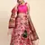 Pink Digital Floral Print Satin Silk Fabric Semistitched Lehenga Choli With Jequared Unstitched Blouse with Dupatta