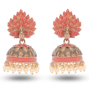 Peacock jhumki earrings 2