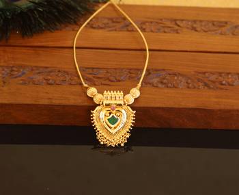 Kerala style gold plated palakka necklace 1