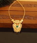 Kerala style gold plated palakka necklace