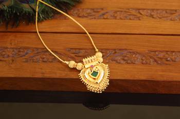 Kerala style gold plated palakka necklace 2