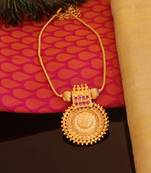 Kerala style gold plated temple necklace