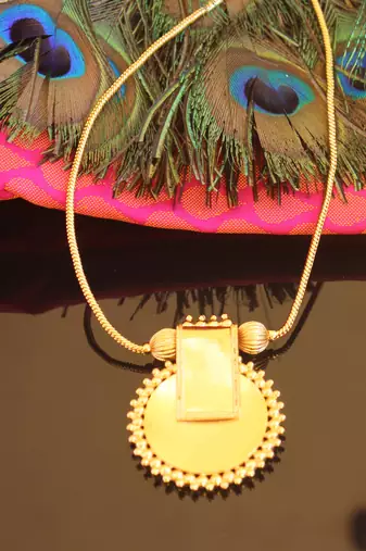 Kerala style gold plated temple necklace