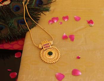 Kerala style gold plated palakka necklace 1