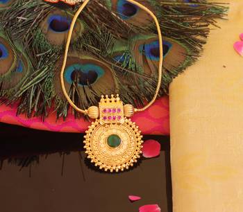 Kerala style gold plated palakka necklace 2