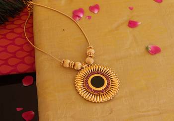 Kerala style gold plated palakka necklace 1