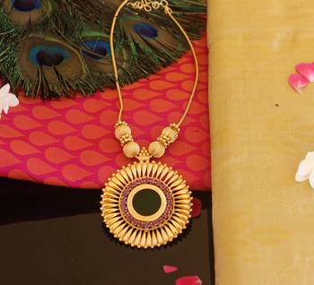 Kerala style gold plated palakka necklace 2