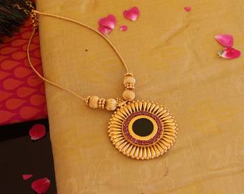 Kerala style gold plated palakka necklace 3