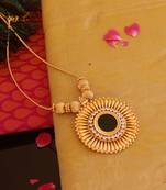 Kerala style gold plated palakka necklace