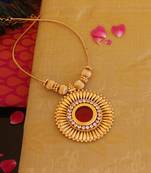 Kerala style gold plated palakka necklace