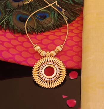 Kerala style gold plated palakka necklace 2