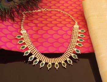 Kerala traditional gold plated palakka nagapadam necklace 1