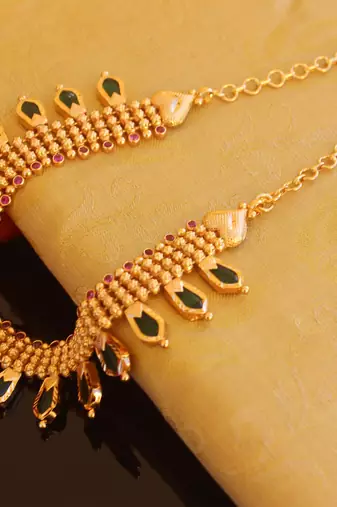 Kerala traditional gold plated palakka nagapadam necklace