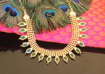 Kerala traditional gold plated palakka nagapadam necklace 3