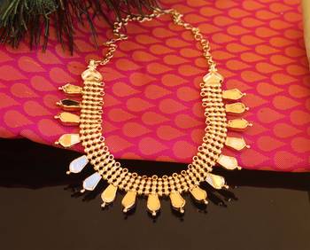 Kerala traditional gold plated palakka nagapadam necklace 4