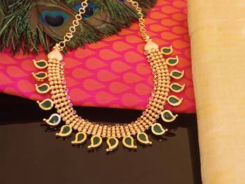 Kerala traditional gold plated palakka mango necklace 1