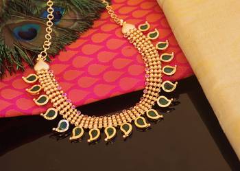 Kerala traditional gold plated palakka mango necklace 2