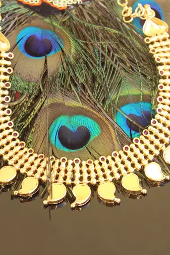 Kerala traditional gold plated palakka mango necklace