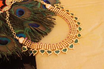 Kerala traditional gold plated palakka necklace 2