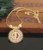 Kerala style gold plated krishna palakka necklace