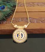 Kerala style gold plated krishna palakka necklace