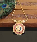 Kerala style gold plated krishna palakka necklace
