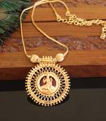 Kerala style gold plated lakshmi palakka necklace