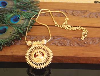 Kerala style gold plated lakshmi palakka necklace 2