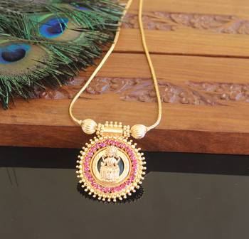 Kerala style gold plated lakshmi palakka necklace 1