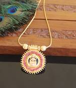 Kerala style gold plated lakshmi palakka necklace