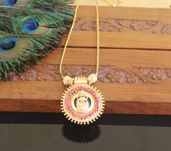 Kerala style gold plated lakshmi palakka necklace 2
