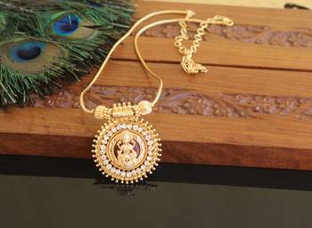 Kerala style gold plated lakshmi palakka necklace 1