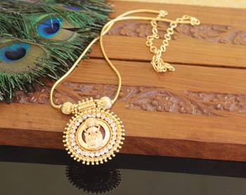 Kerala style gold plated lakshmi palakka necklace 2