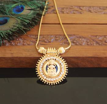 Kerala style gold plated lakshmi palakka necklace 1